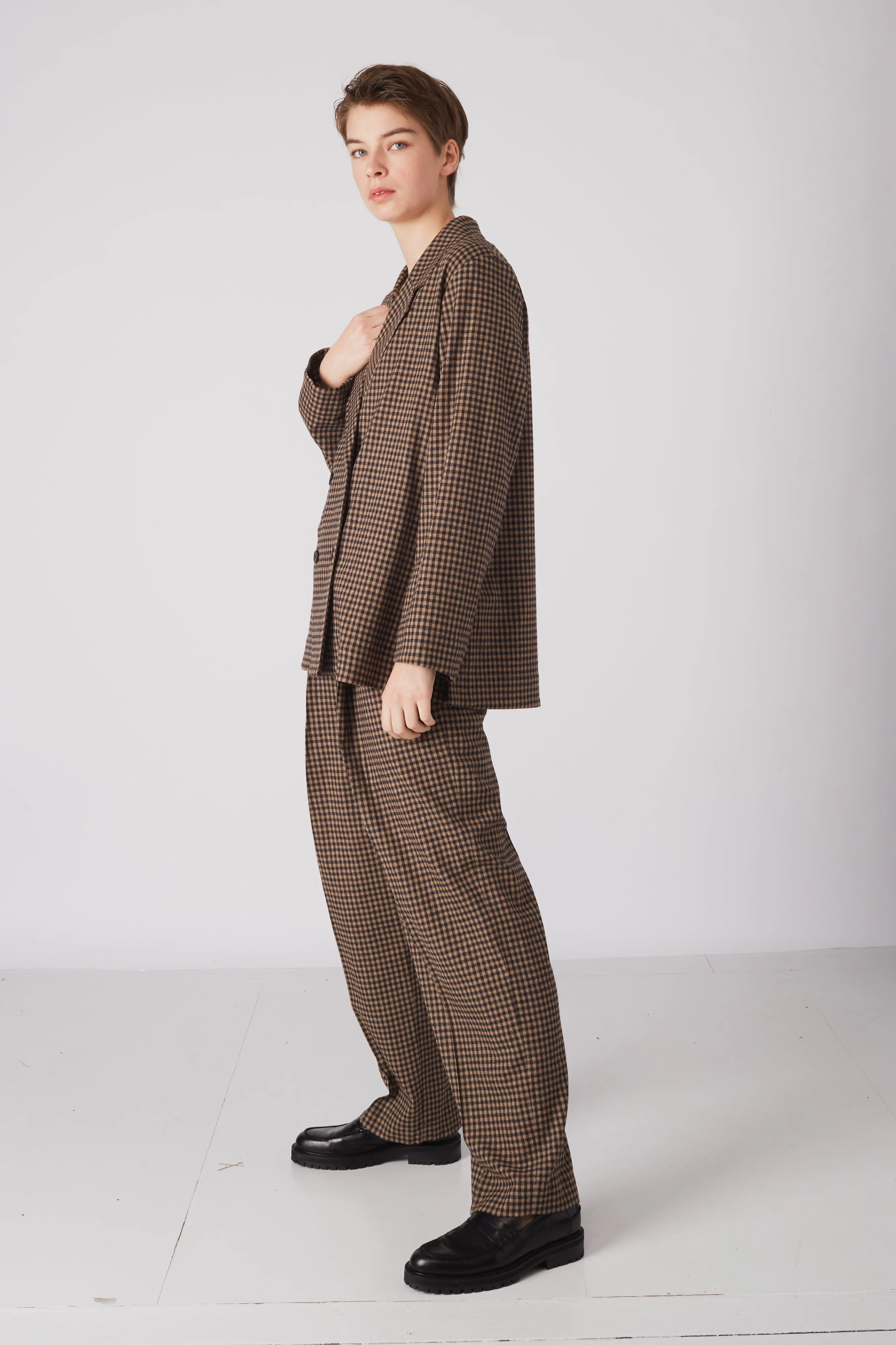 PILU PANTS BROWN/BLACK CHECK