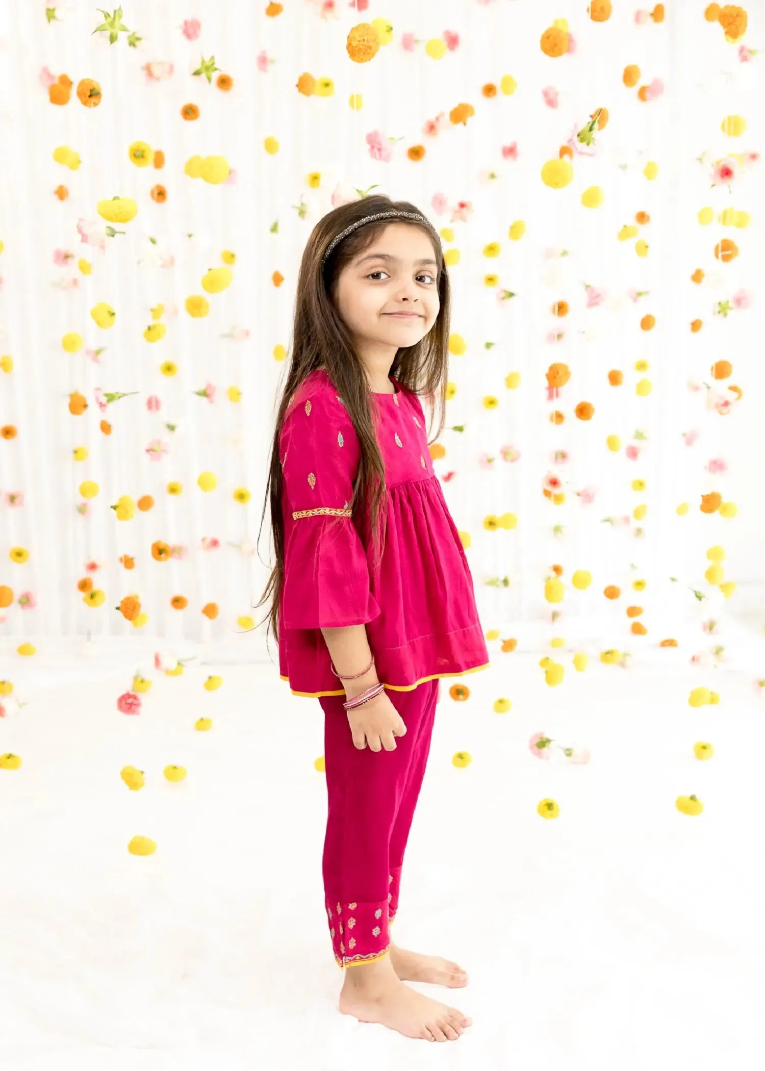 Pink Festive Co-Ord Set (2-12 Years)