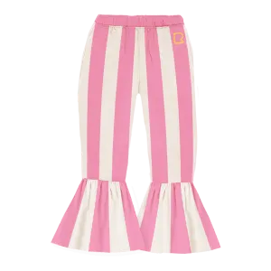 Pink Stripes Flared Track Pants