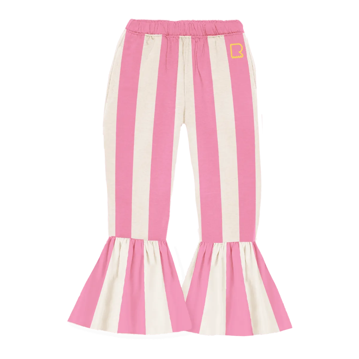 Pink Stripes Flared Track Pants