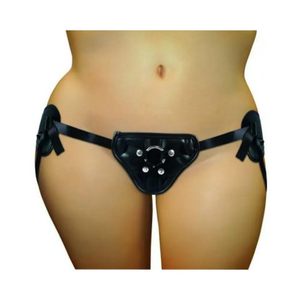 Plus Size PVC Corsette Adjustable Strap On Black Size 12 to 30