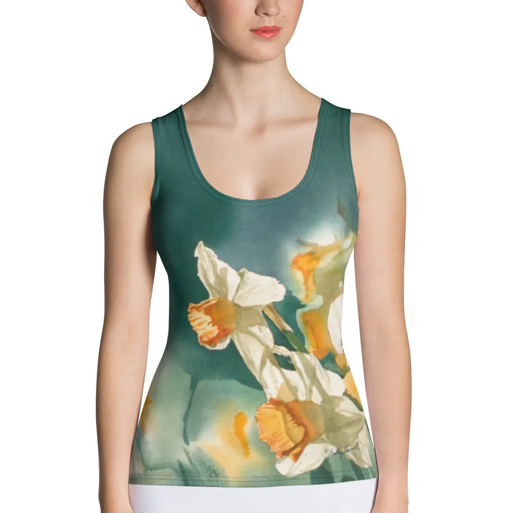 "Daffodil Days" body-hugging woman's tank top