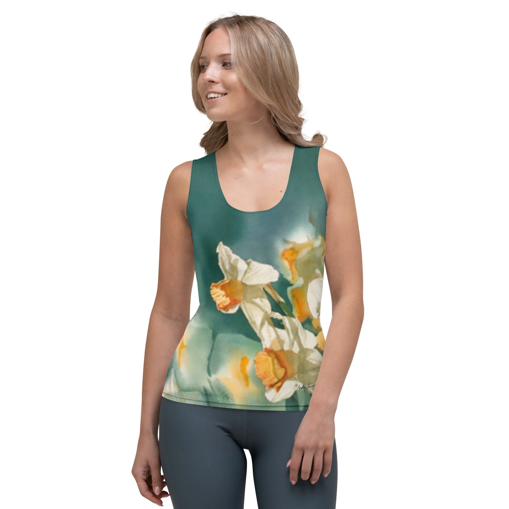 "Daffodil Days" body-hugging woman's tank top