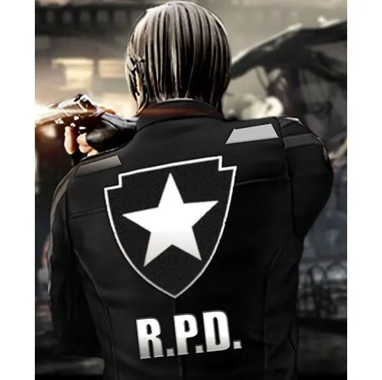 Resident Evil 2 Game Leon Kennedy Black Cotton Bomber Jacket