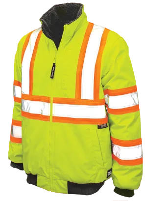 Ripstop Sherpa Lined Safety Bomber by Tough Duck - Style SJ26