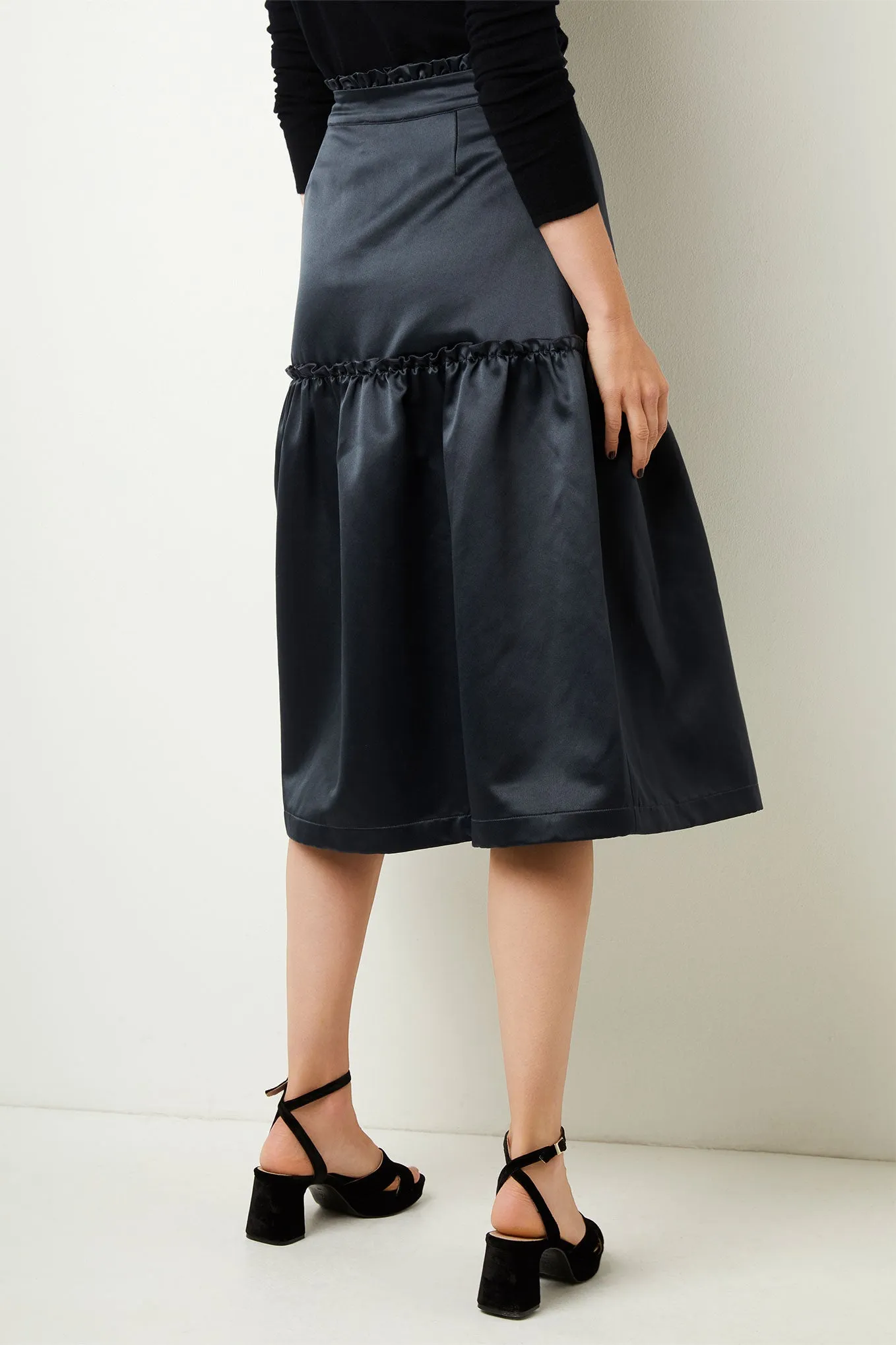 Saskia Satin Skirt - Clay