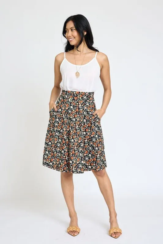 Secrete Garden Floral Midi Skirt