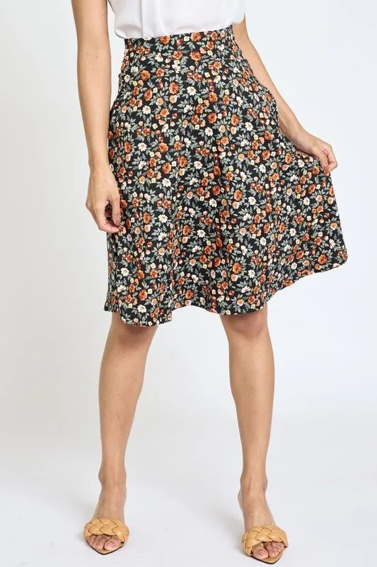 Secrete Garden Floral Midi Skirt