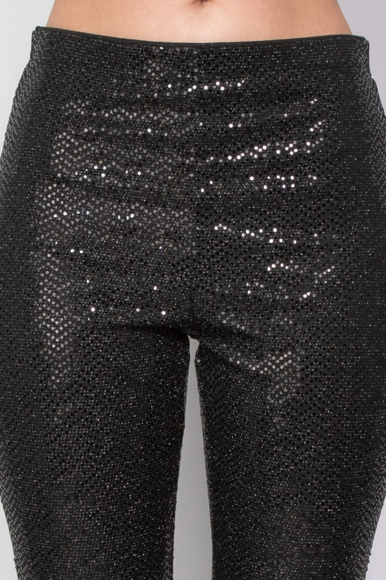 Sequined Fit & Flare Midrise Pants