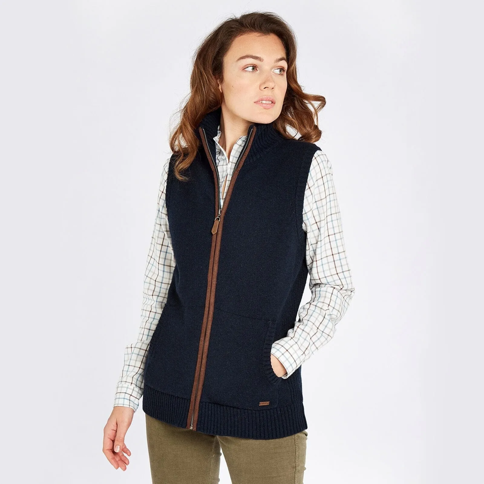 Sheedy Ladies Knitted Bodywarmer, navy