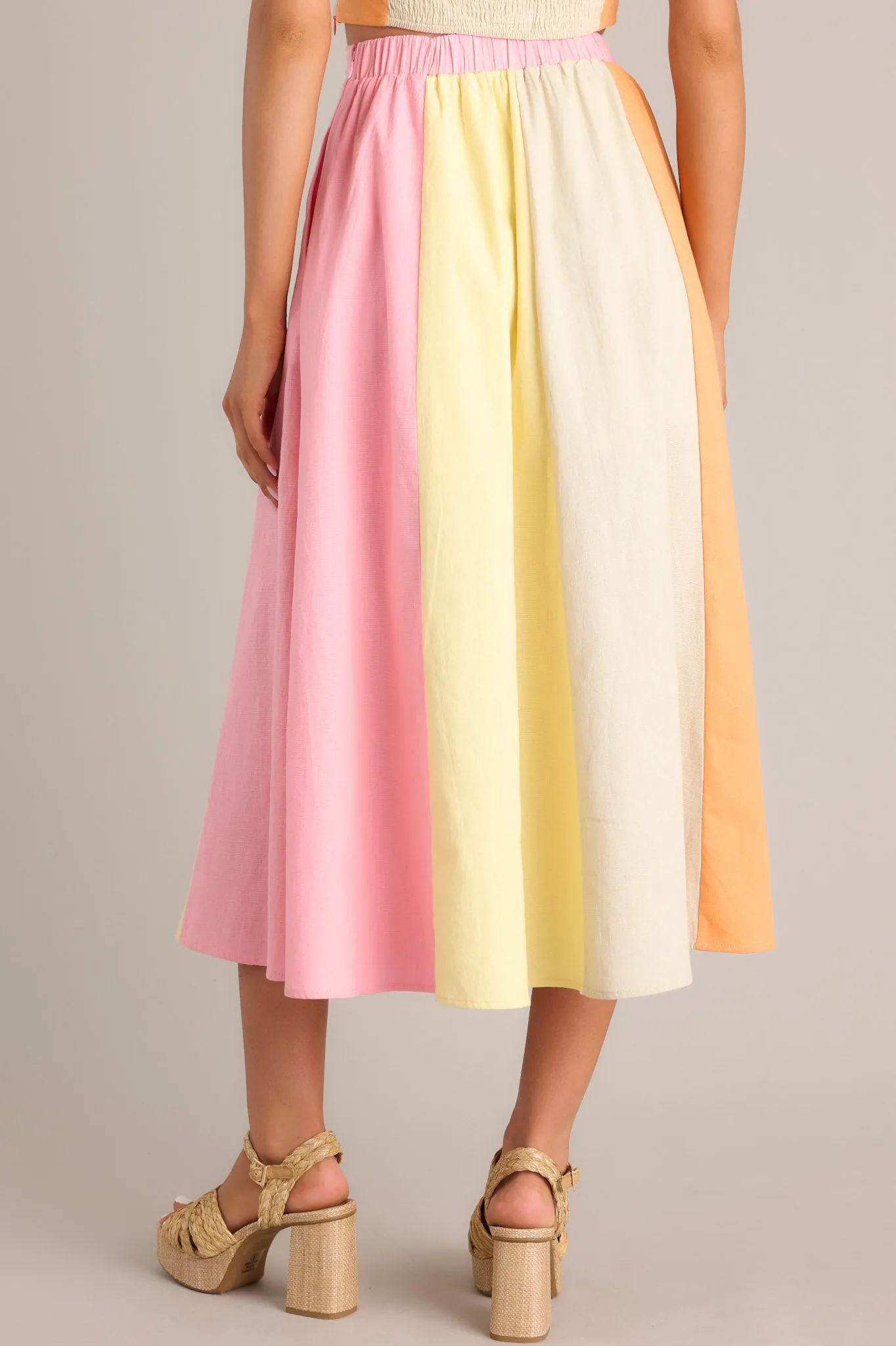 Sherbet Dreams Pastel Multi Midi Skirt