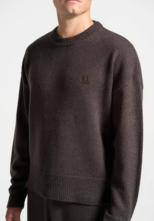 Signature Mohair-Blend Crewneck Jumper - Brown