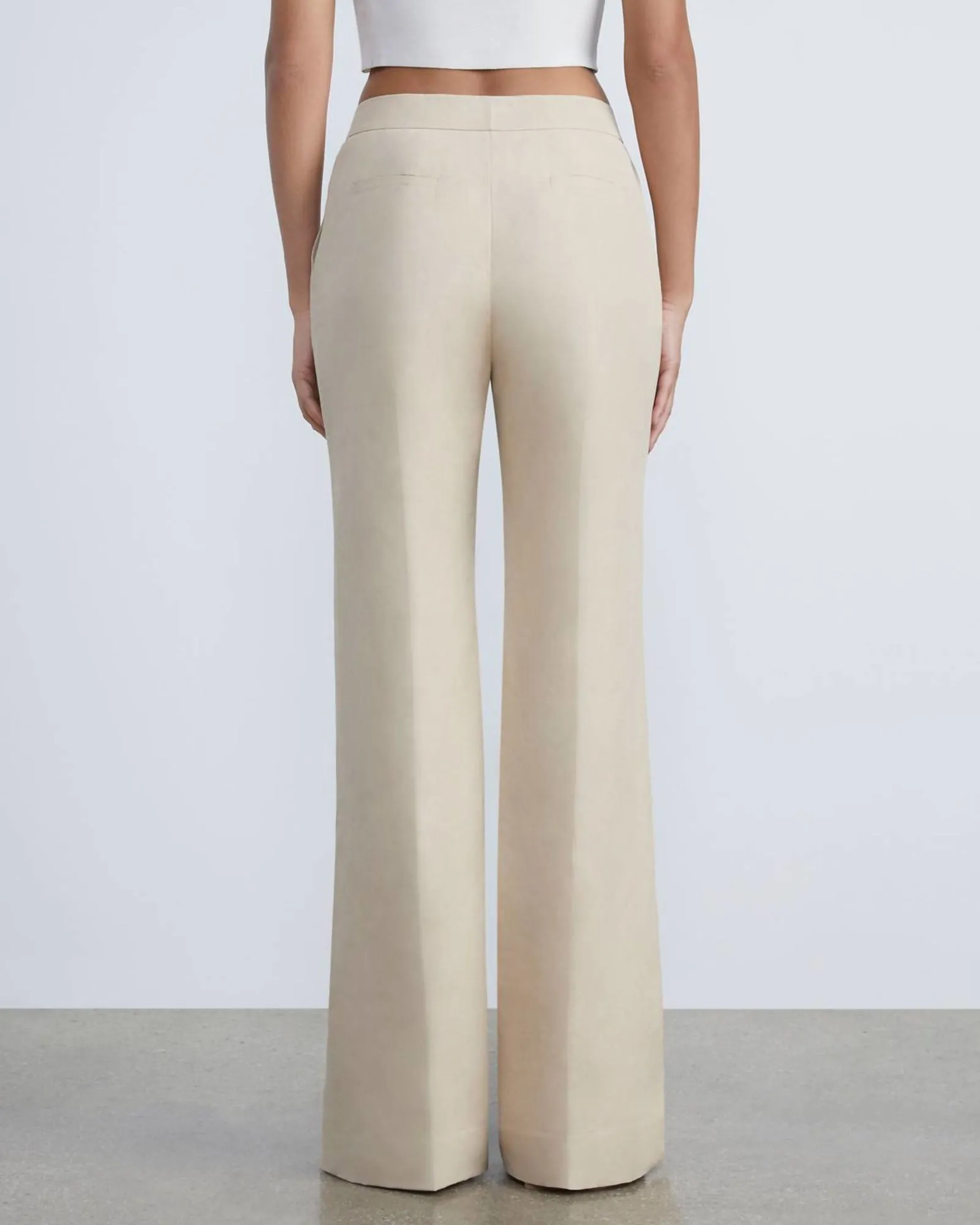 Silk-Linen Gates Side Slit Flared Pant In Dune | Dune