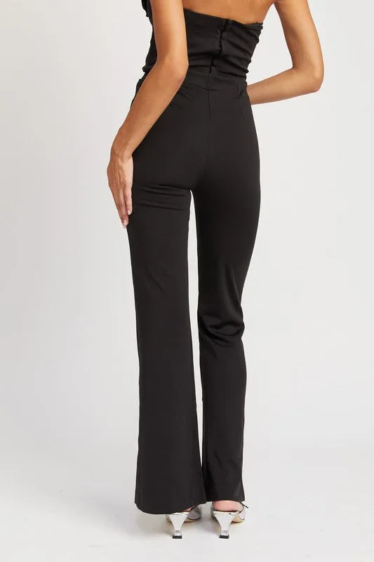 Sleek Silhouette High Waisted Flared Pants