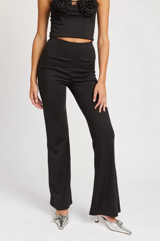 Sleek Silhouette High Waisted Flared Pants