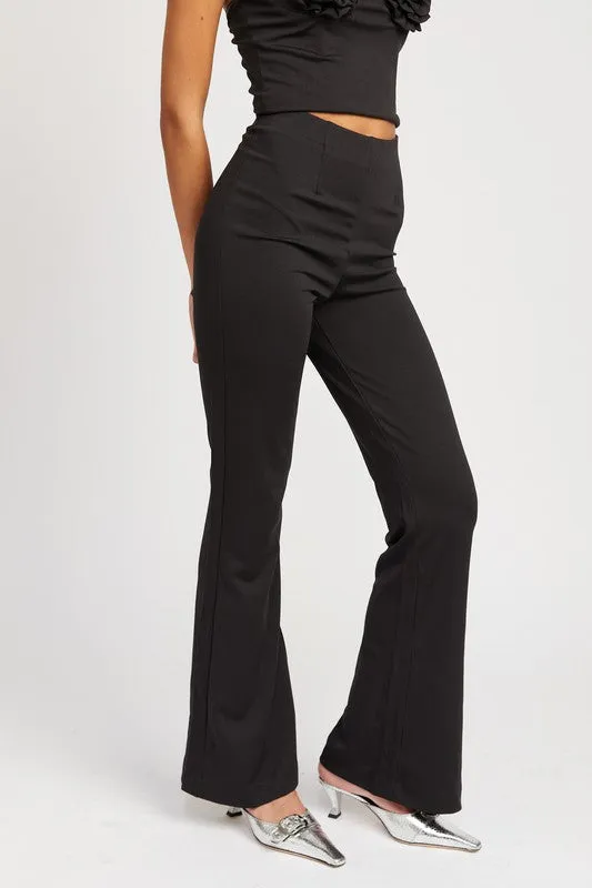 Sleek Silhouette High Waisted Flared Pants