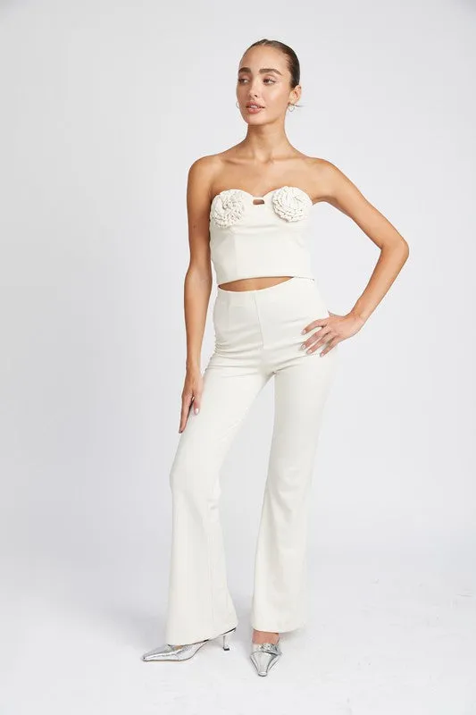 Sleek Silhouette High Waisted Flared Pants