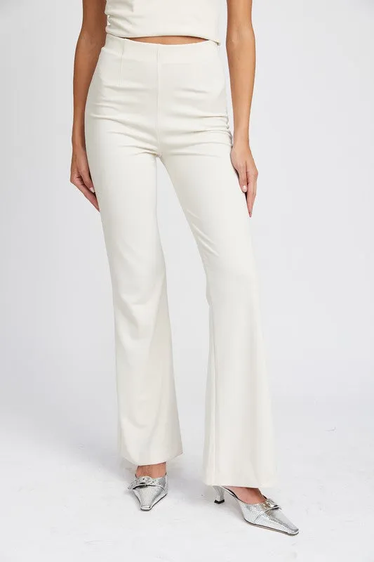 Sleek Silhouette High Waisted Flared Pants