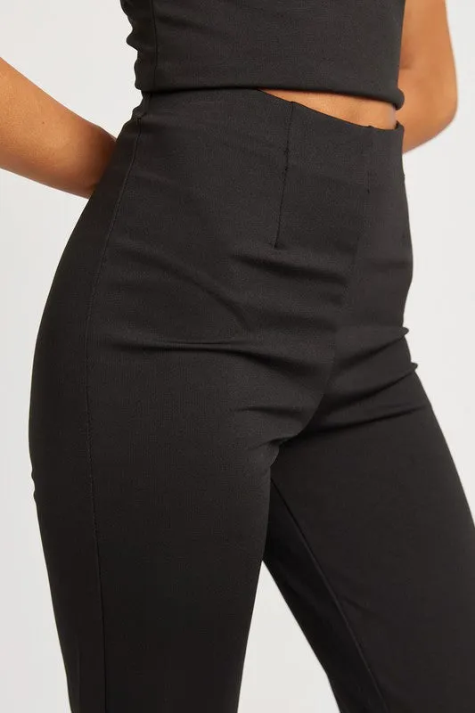 Sleek Silhouette High Waisted Flared Pants