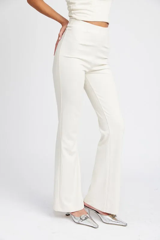 Sleek Silhouette High Waisted Flared Pants