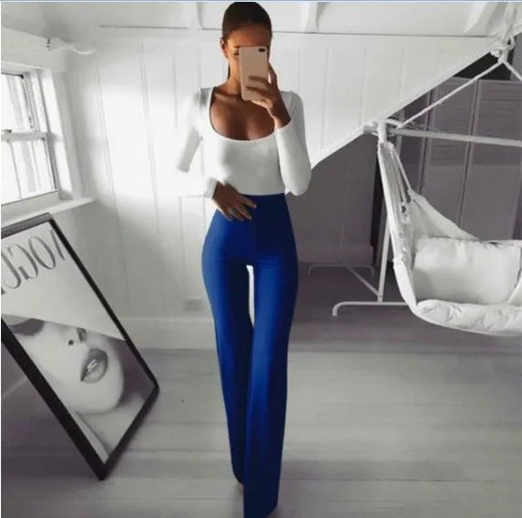 Stretchable Slim Flared Pants