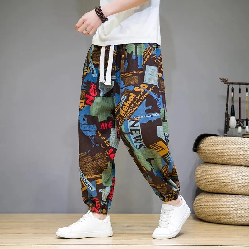 Summer Baggy Harem Pants Vintage - Cotton