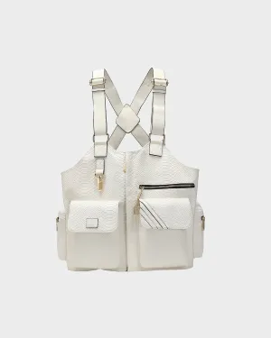 Tactical Leather Vest in White