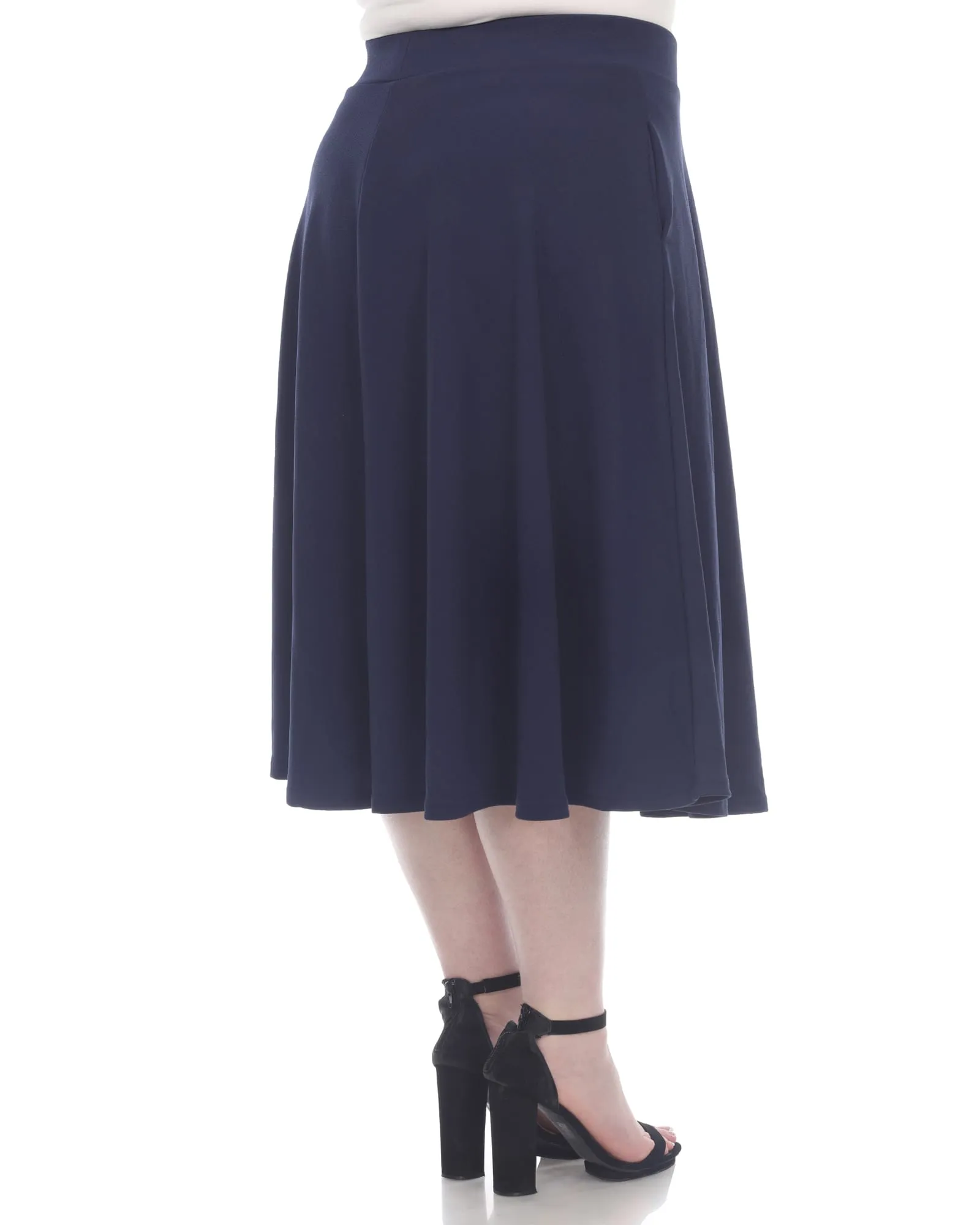 Tasmin Flare Midi Skirt | Navy