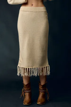 Tassel Trim Sweater Skirt