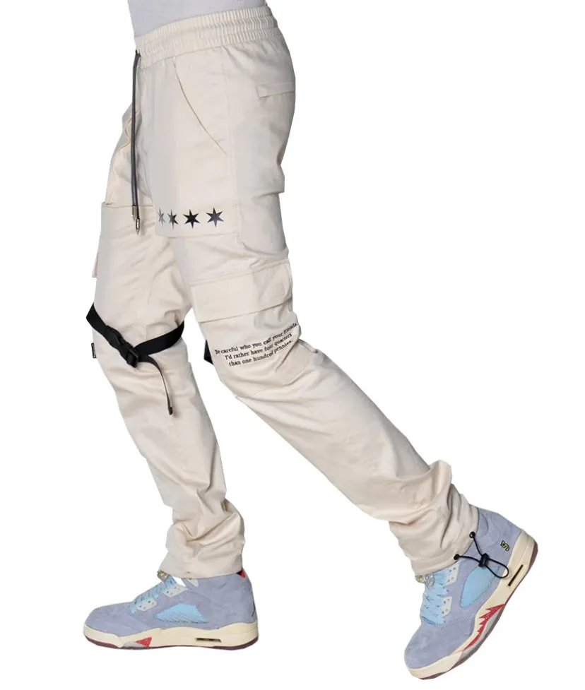 THC X THE SHOP 147 Four Quarters Flared Cargo Pants (Light Tan)