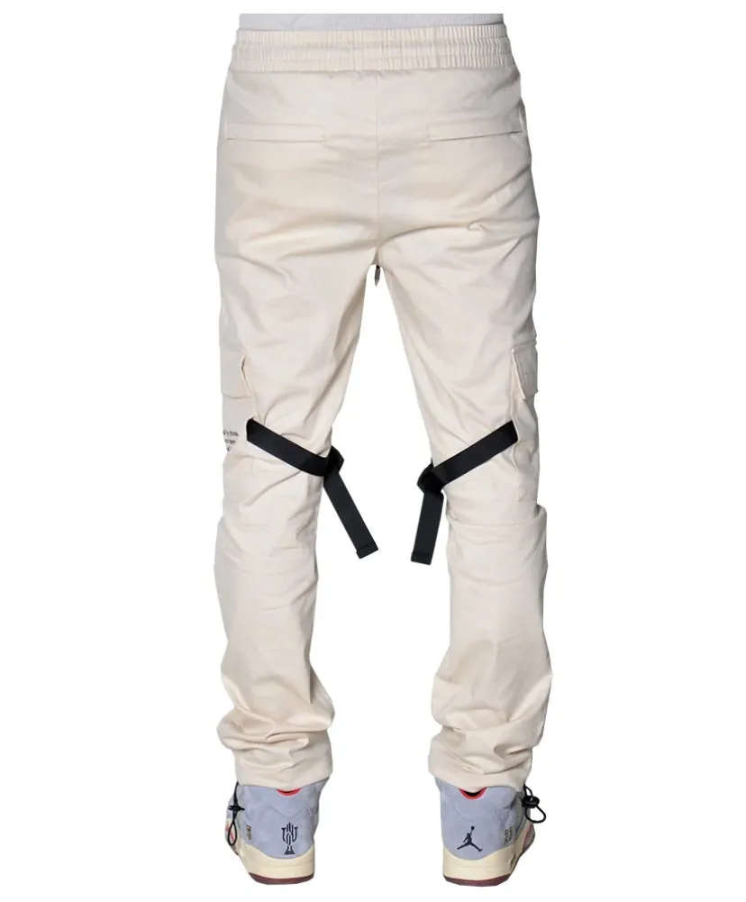 THC X THE SHOP 147 Four Quarters Flared Cargo Pants (Light Tan)