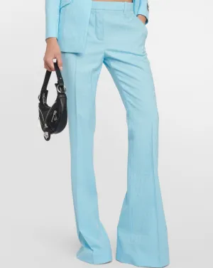 VERSACE La Vacanza Virgin Wool Monogrammed Pants