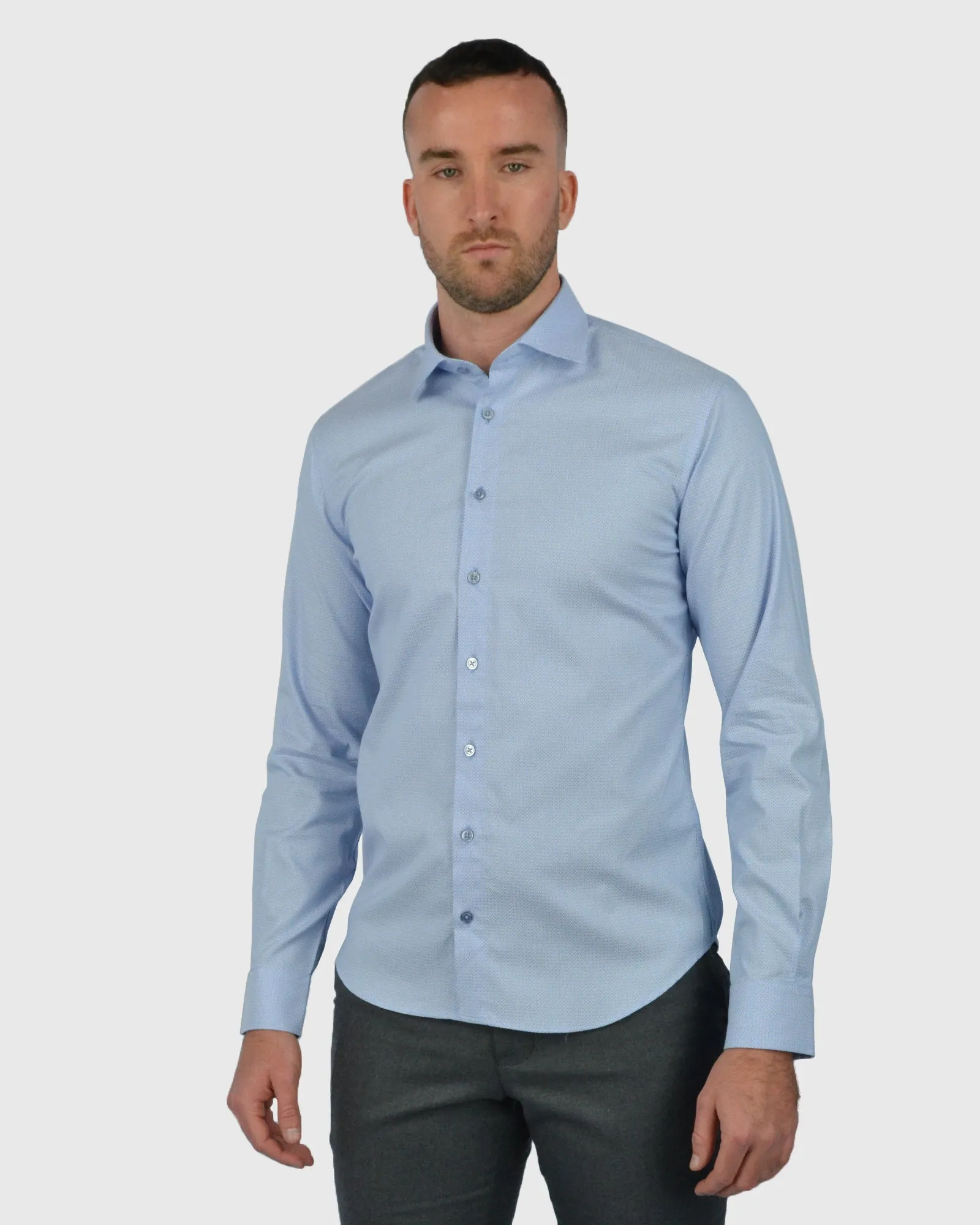 VINCENT & FRANKS S21LUX011 L-BLUE SLIM SC SHIRT