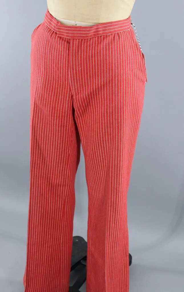 Vintage Red Pinstripe Pants