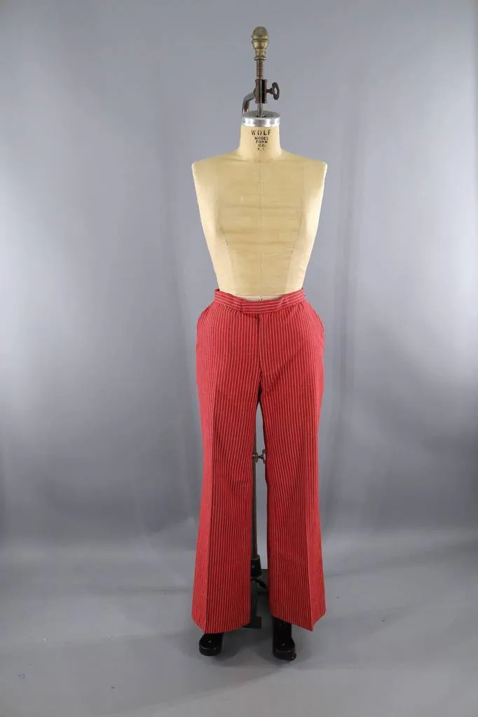 Vintage Red Pinstripe Pants