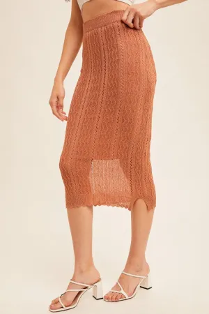 Watts Open Knit Midi Skirt FINAL SALE