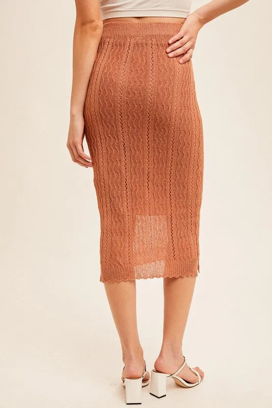 Watts Open Knit Midi Skirt FINAL SALE