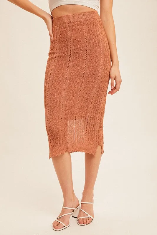 Watts Open Knit Midi Skirt FINAL SALE