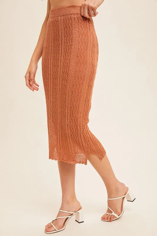 Watts Open Knit Midi Skirt FINAL SALE