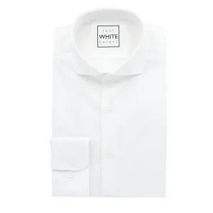 White Egyptian Cotton Non Iron Dress Shirt, Spread Collar and Adjustable Cuffs