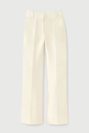 White Satin Flared Pants