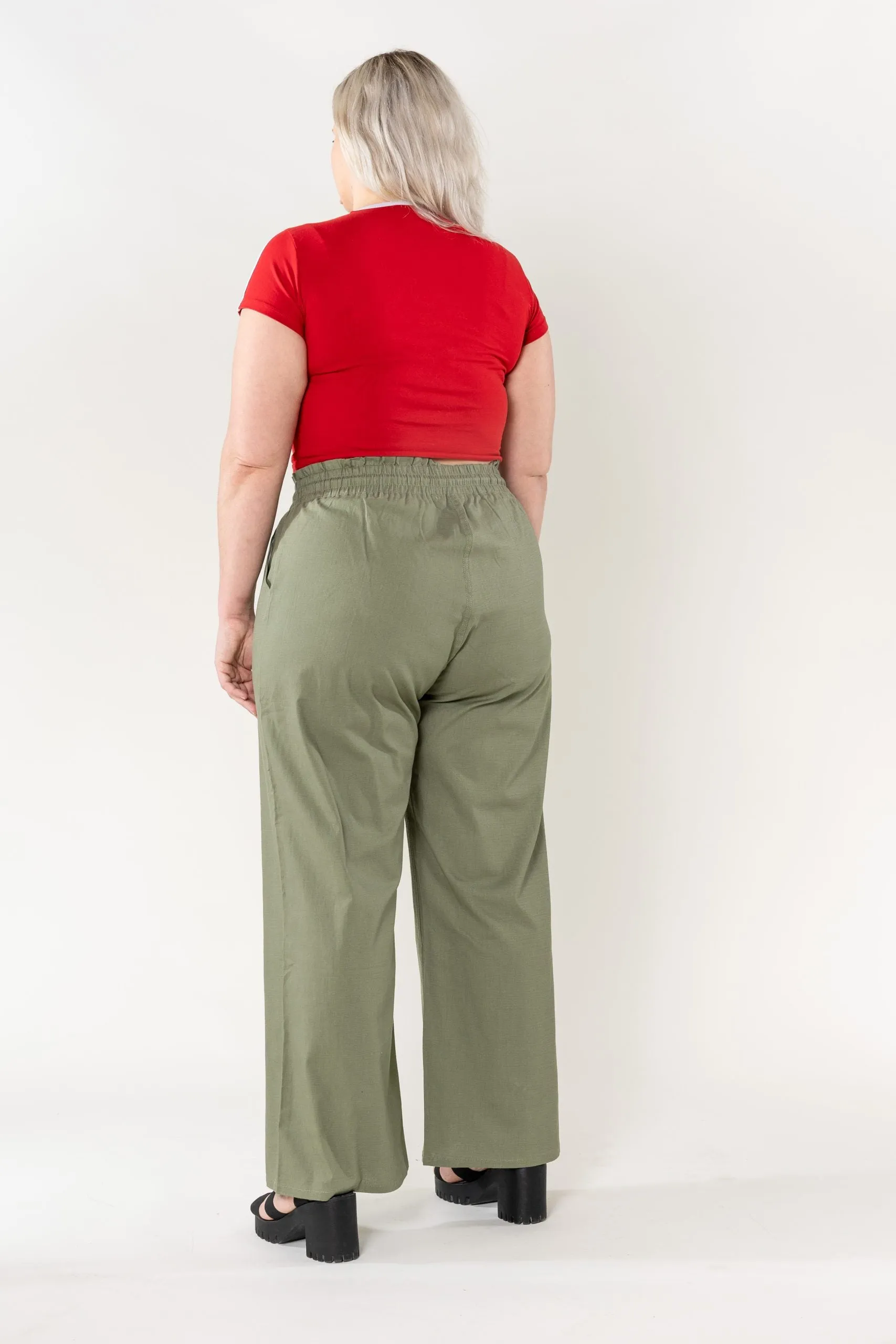 Wholesale Wide Linen Style Khaki Pants