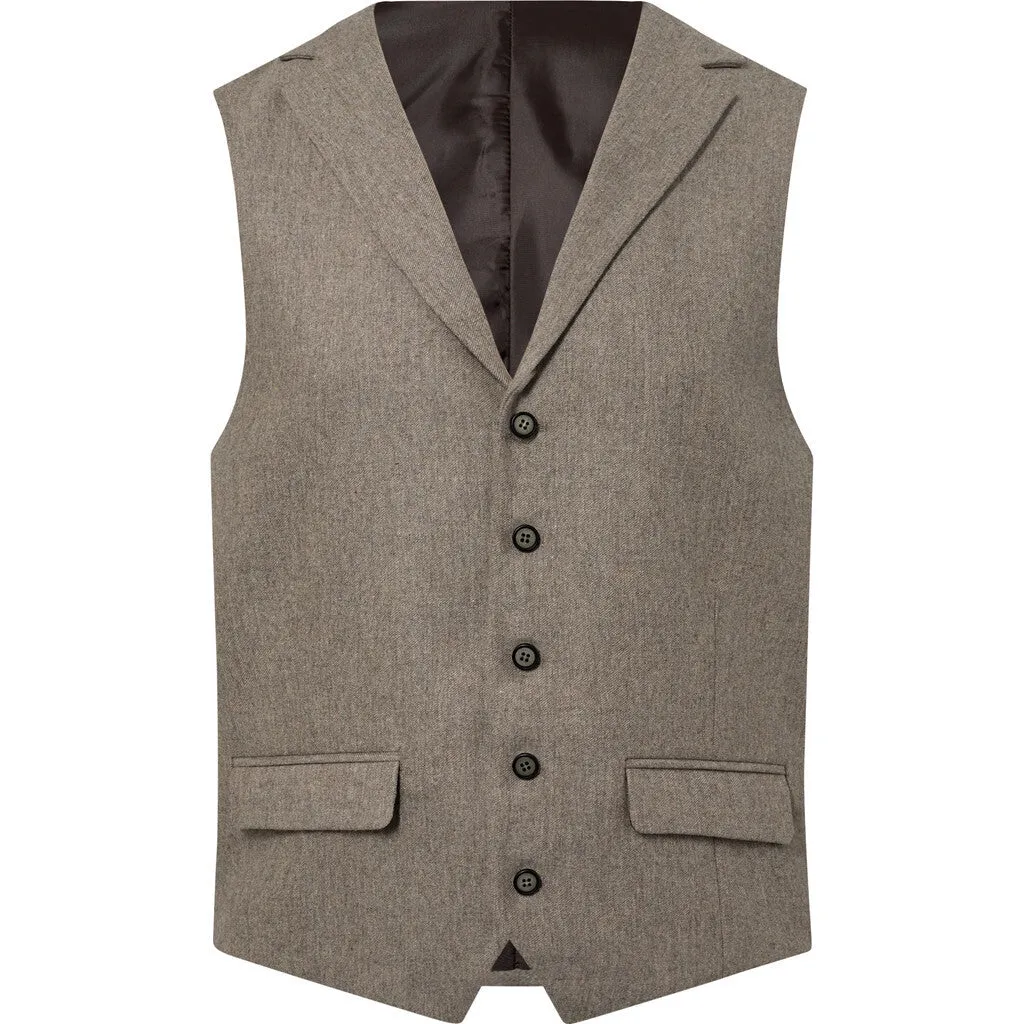 Wolf Flanell Wool Vest - LBR Light Brown