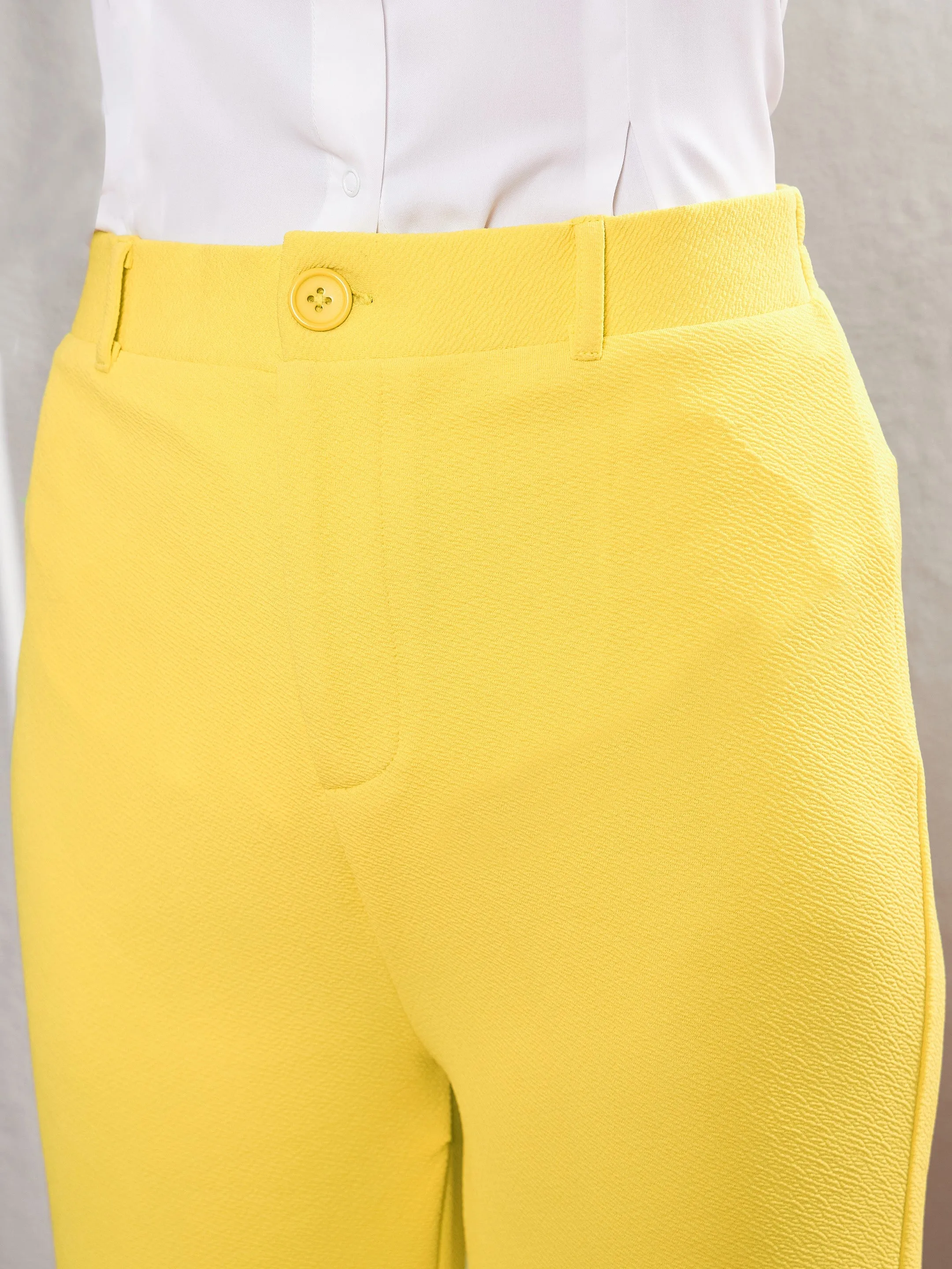 Women Yellow Bell Bottom Pants