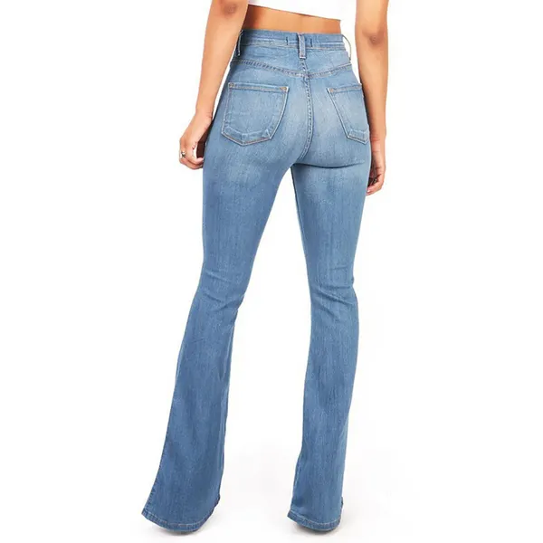 Women's High-Cut Skinny Bell Bottom Denim Flared Pants | Ideal for All Seasons