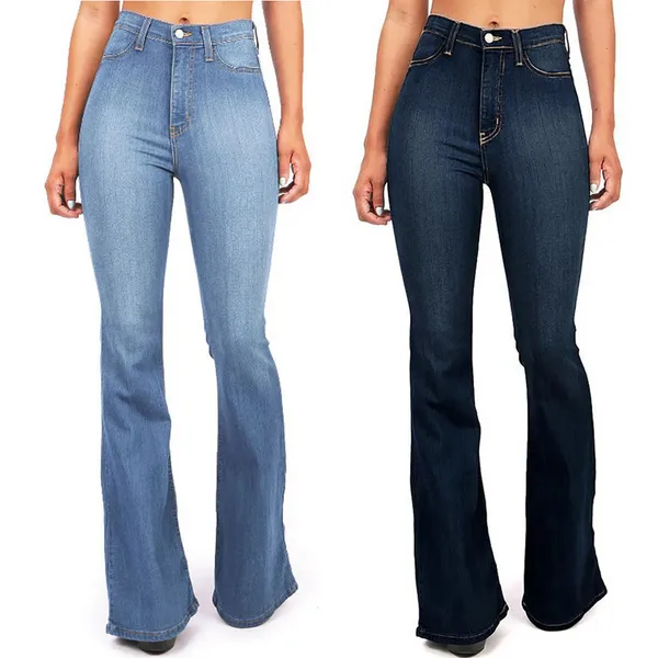 Women's High-Cut Skinny Bell Bottom Denim Flared Pants | Ideal for All Seasons