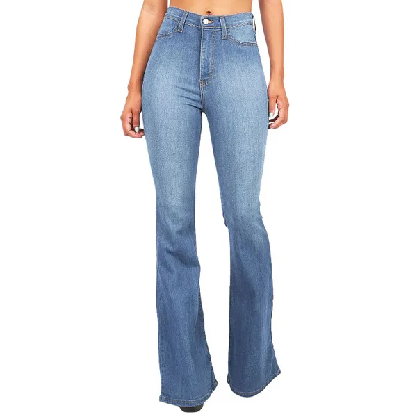 Women's High-Cut Skinny Bell Bottom Denim Flared Pants | Ideal for All Seasons