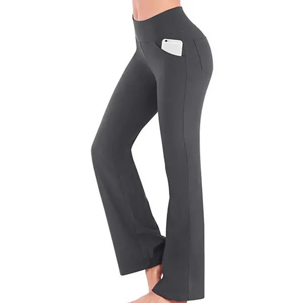 Women's Practical High Waisted Flared Trousers with Phone Pocket | Perfect for Everyday Wear