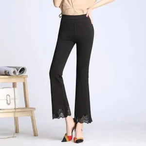 Women's Trendy High-Cut Ribbed Flared Pants with Bell Bottom | Ideal for All Seasons