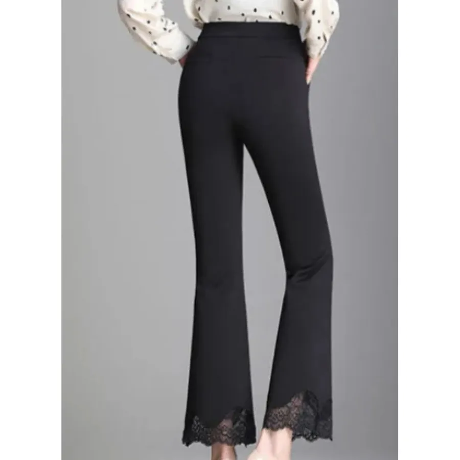 Women's Trendy High-Cut Ribbed Flared Pants with Bell Bottom | Ideal for All Seasons